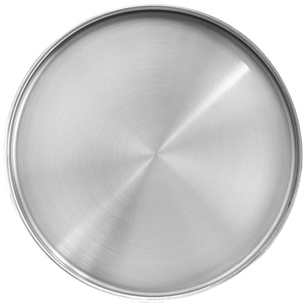 FOH Soho Round Stainless Steel Plate, Silver, 12 ct