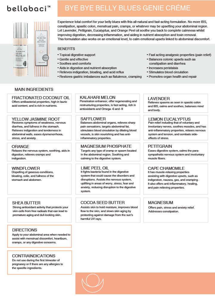 Bellabaci Bye Bye Belly Blues w/Magnesium Creme, 8.45 oz