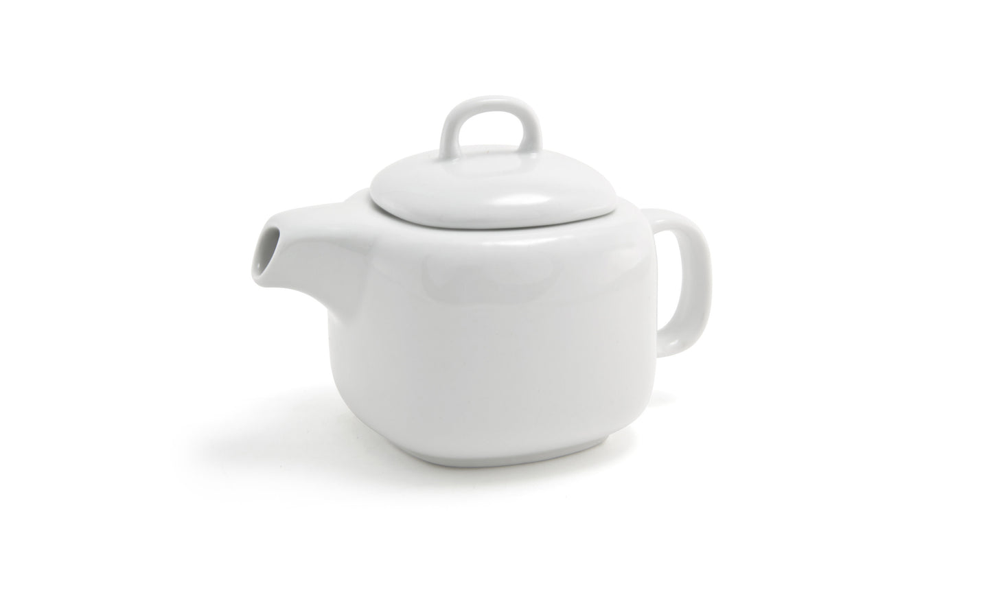 FOH Porcelain Square Mod White 16 oz. Teapot, 6 ct.