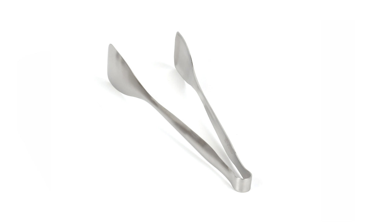 FOH 12" Brushed Stainless Tongs, Silver, 6 ct
