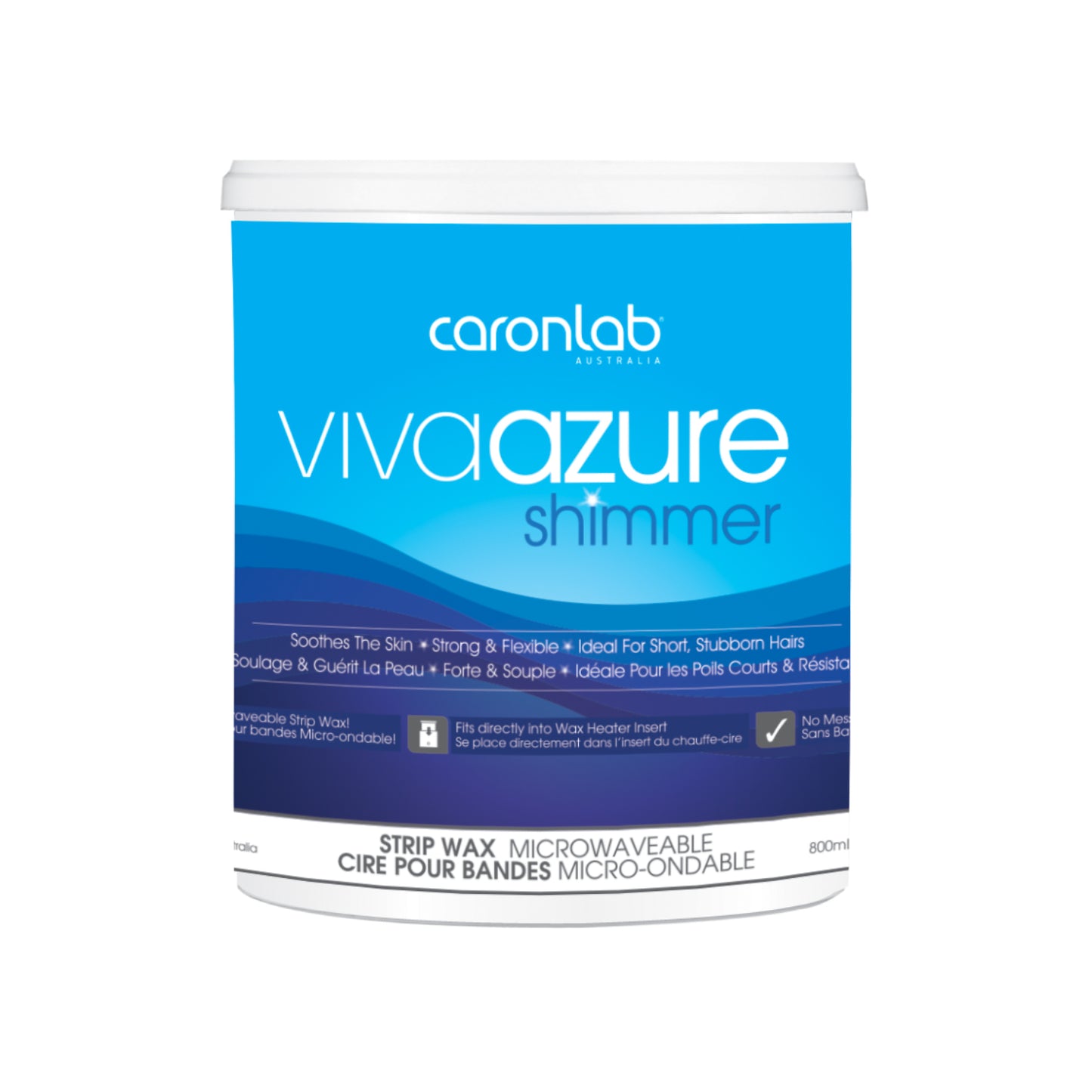 Caronlab Viva Azure Shimmer Strip Wax, Microwaveable, 27 oz