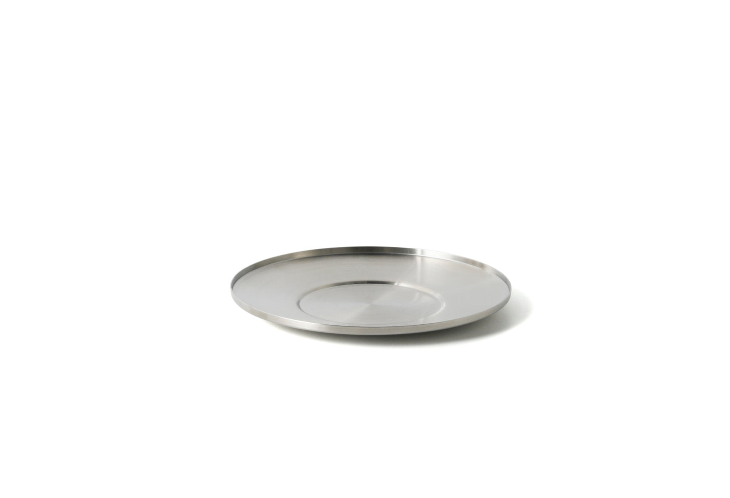 FOH Brushed Stainless Bevel Round 6.25" Saucer, 12 ct.