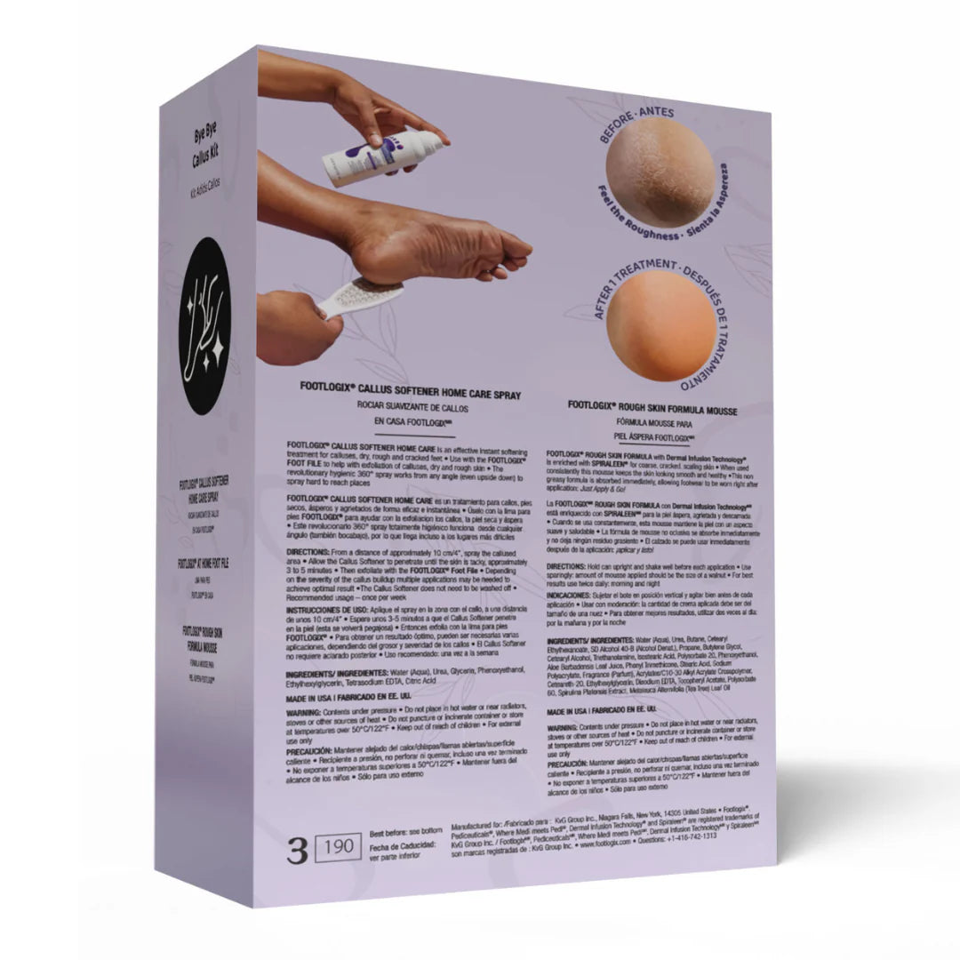 Footlogix Bye Bye Callus Kit, 3 Piece