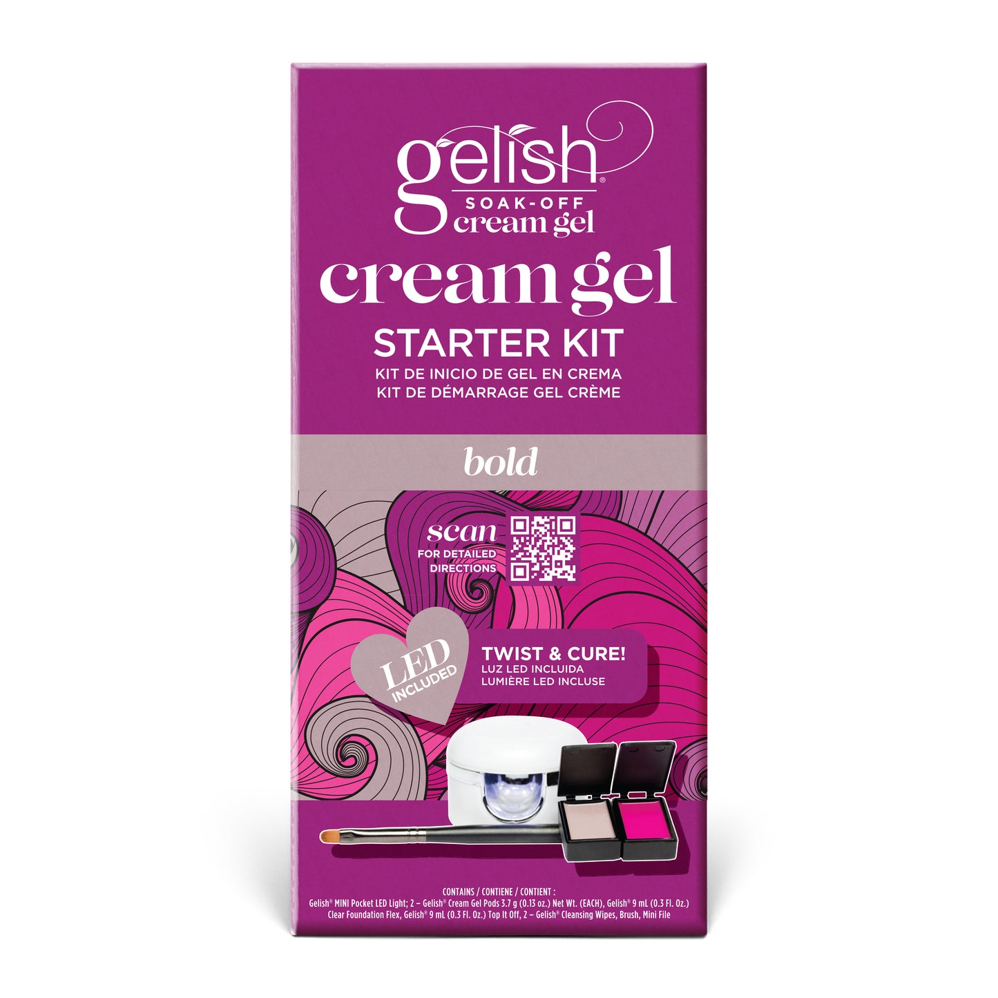 Gelish Soak-Off Cream Gel Starter Kit, Bold