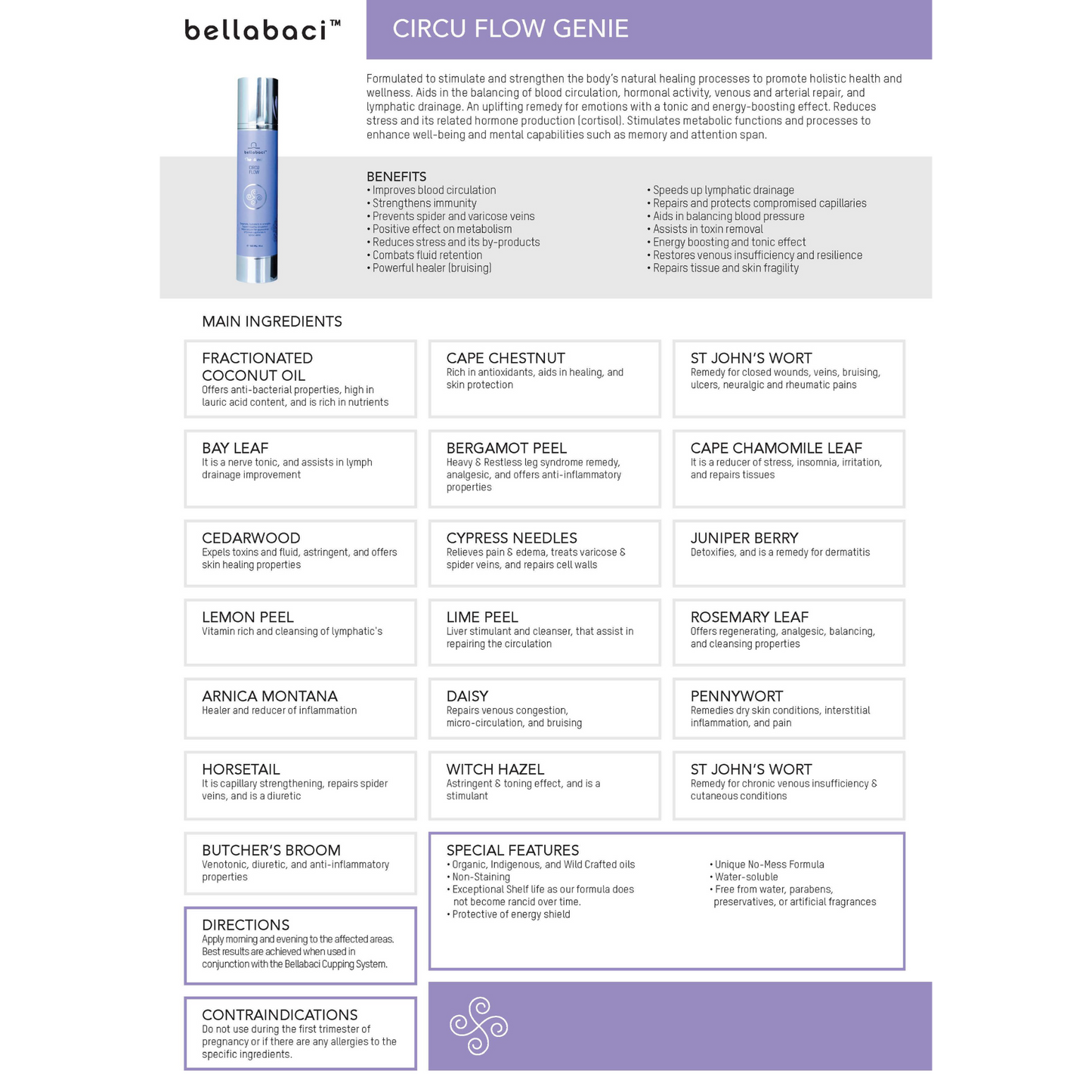 Bellabaci Buy 2 Get 1 FREE, Circuflow Genie Wellness Gel, 4 fl oz