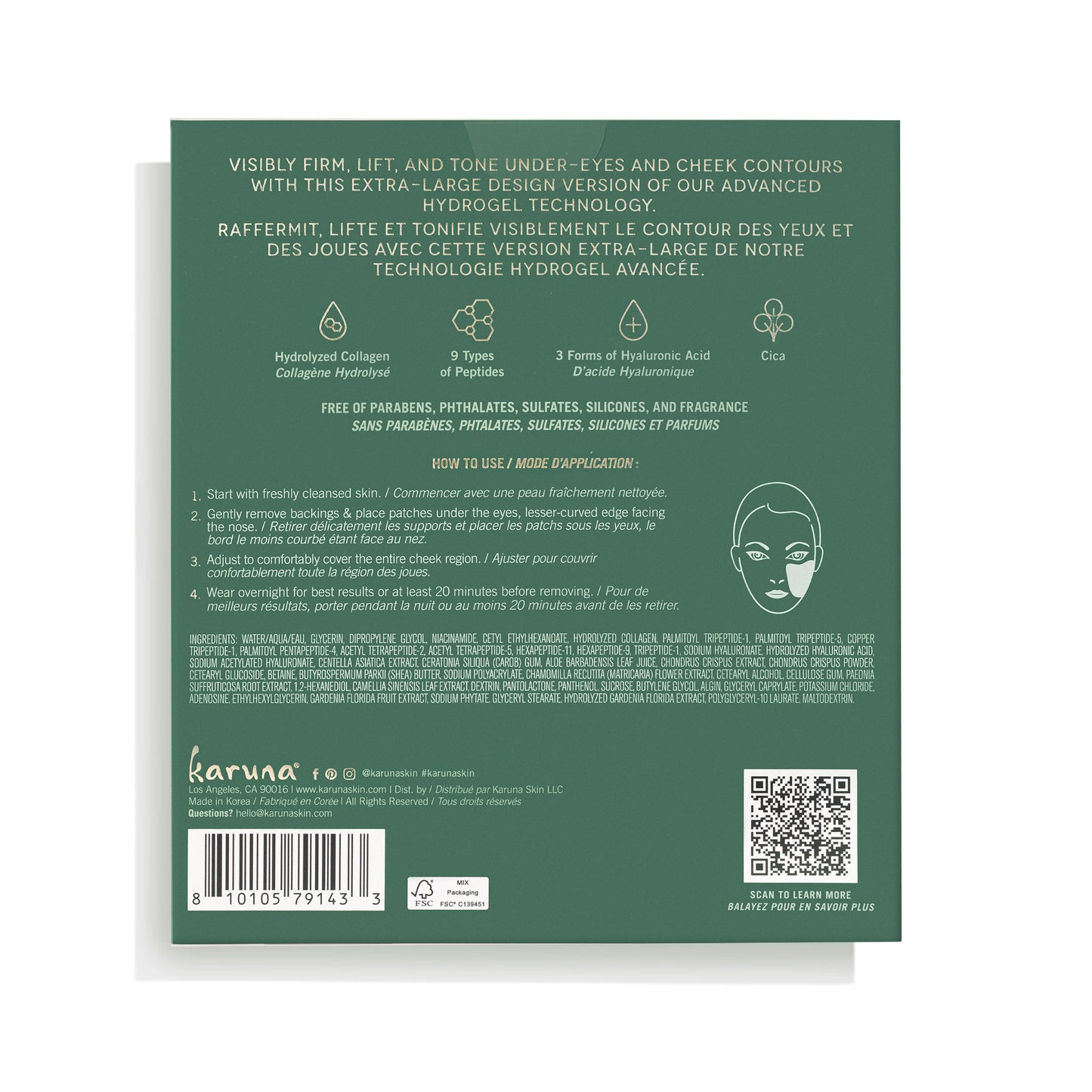Karuna Collagen Hydrogel Eye + Cheek Contour Patches