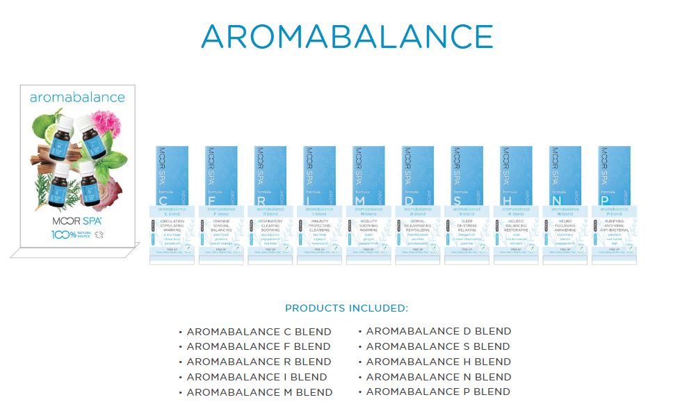 Moor Spa Product Category Display, Aromabalance