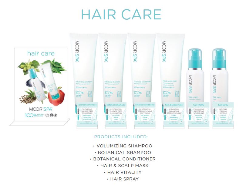 Moor Spa Product Category Display, Hair Care