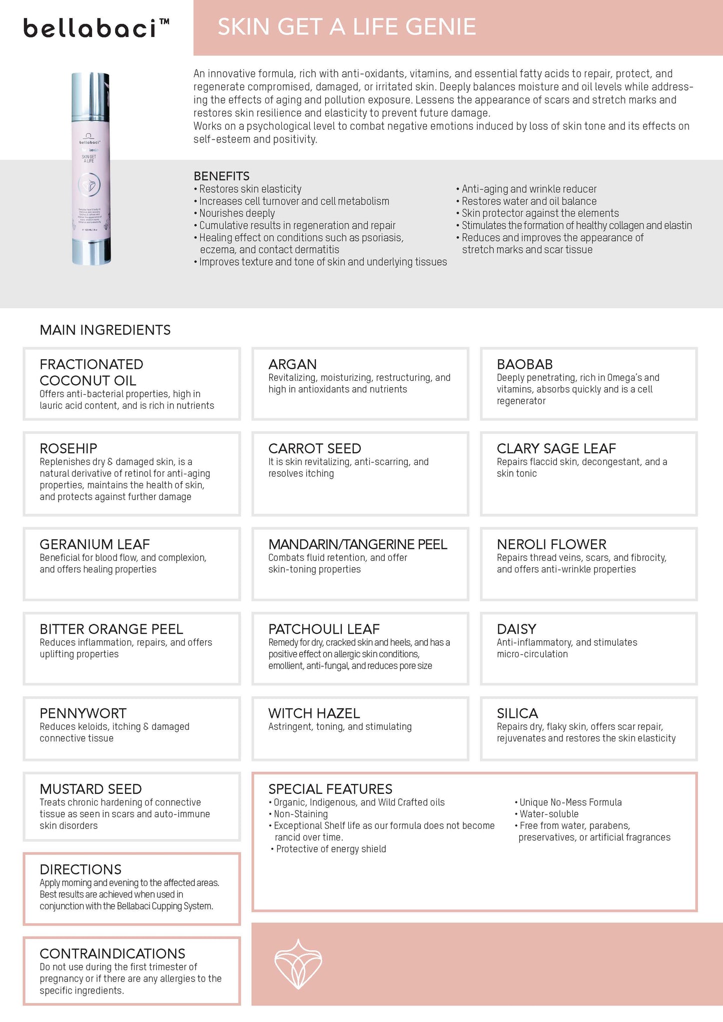 Bellabaci Buy 2 Get 1 FREE, Skin Get a Life Genie Wellness Gel, 4 fl oz