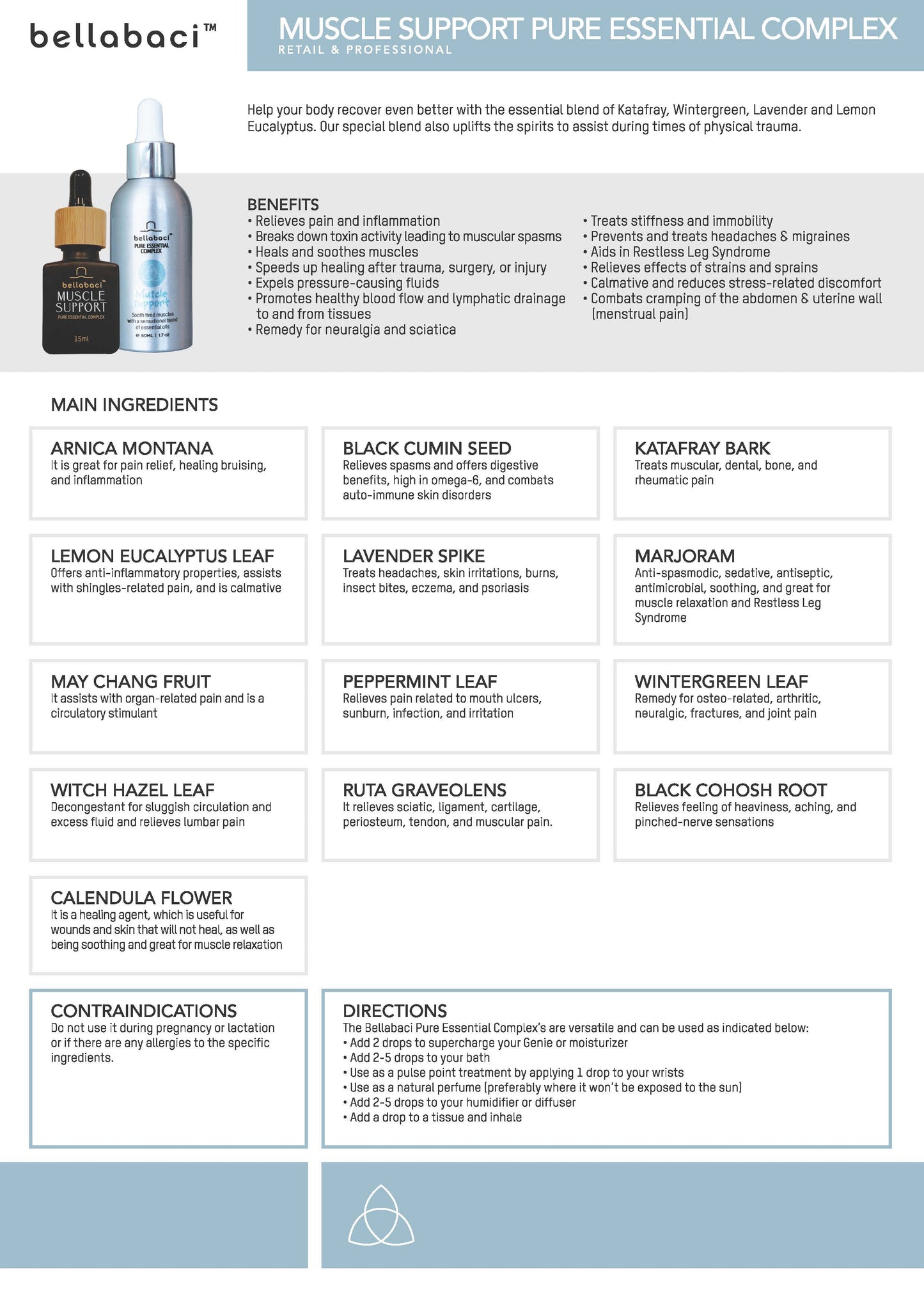 Bellabaci Buy 2 Get 1 FREE, Muscle Support Pure Essential Complex, 15 mL