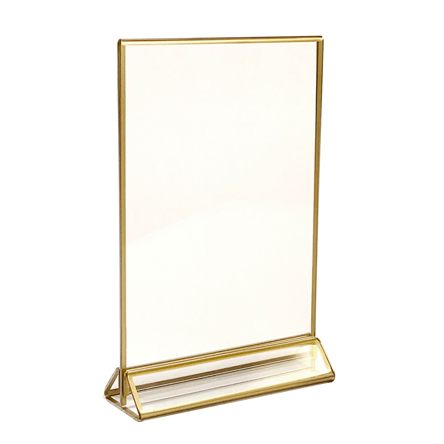 Acrylic Sign Holder, Gold Trim, 5"x7", 6 ct