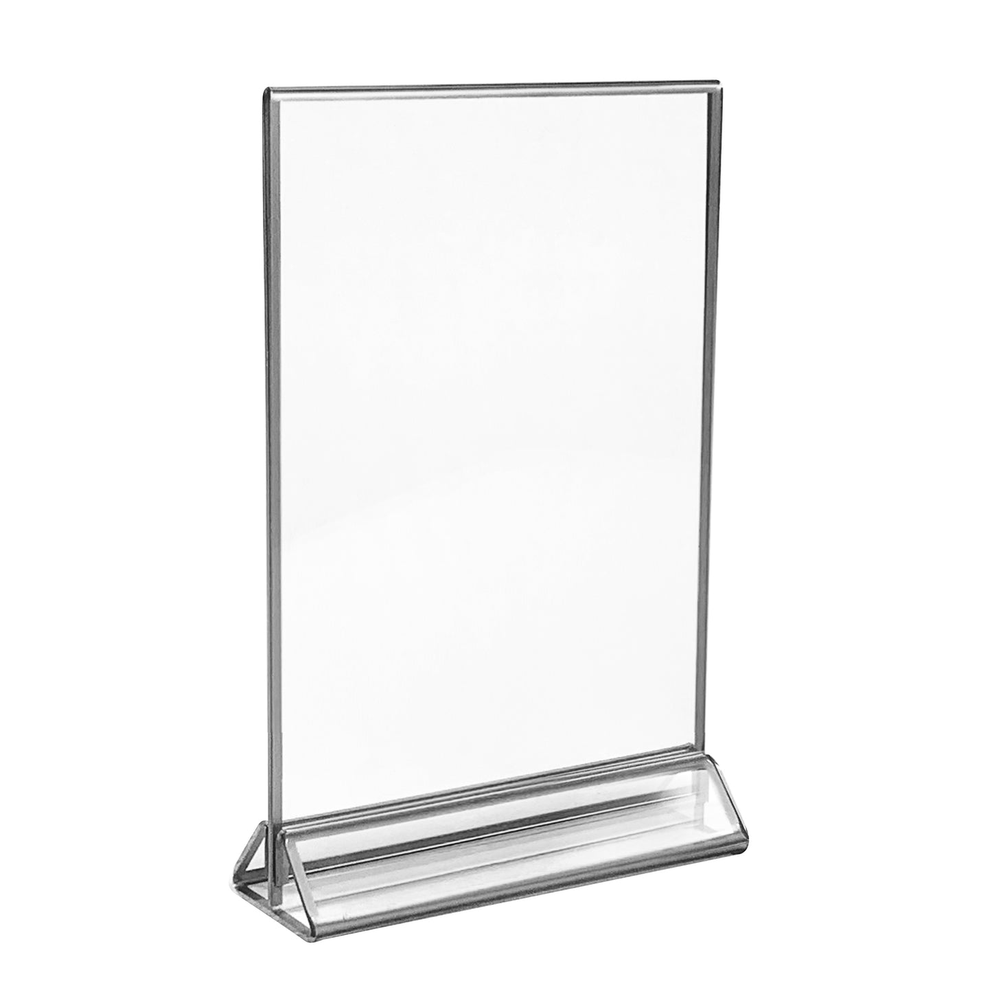 Acrylic Sign Holder, Silver Trim, 5"x7", 6 ct