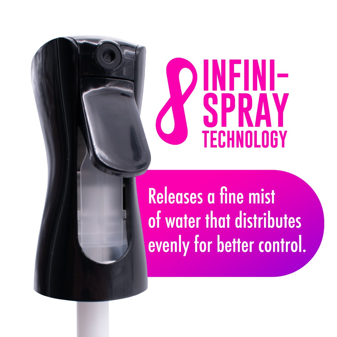 Continuous Mist Spray Bottle, Black/Clear, 12 oz