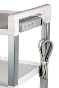 Poly Utility Cart, 3 Shelf, White
