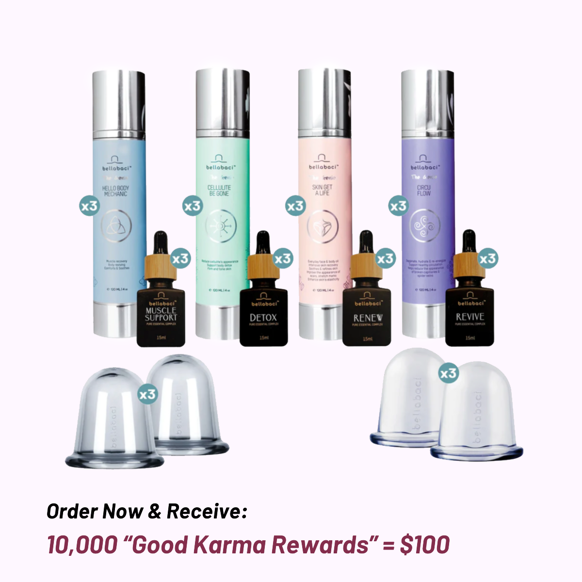 Retail Gliding Cupping Starter Kit, 34 piece set