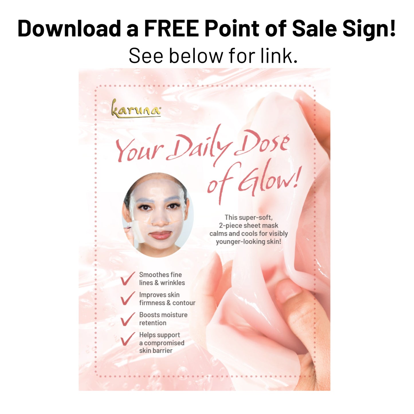 Karuna Collagen Hydrogel Face Mask Retailer Success Kit