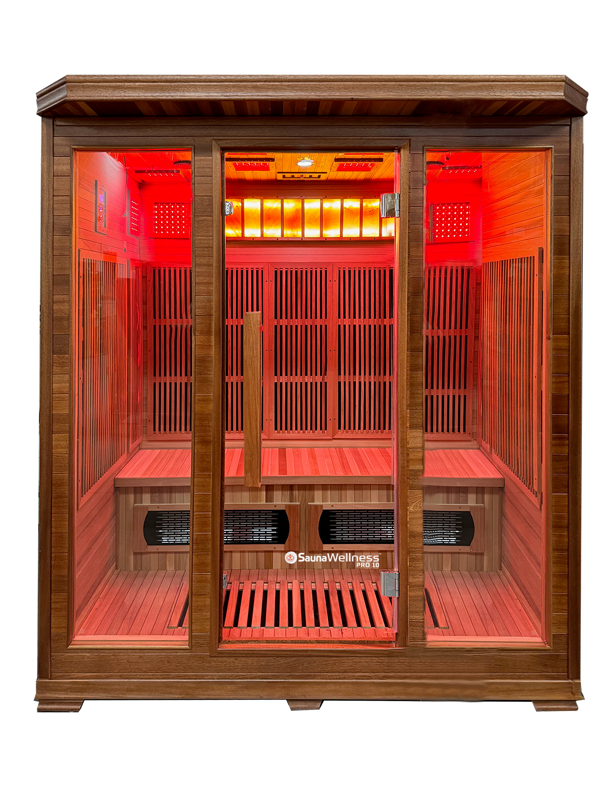 SaunaWellness Pro 10 Full Spectrum Infrared & Chromolight Therapy Sauna, 3 Person, 220v