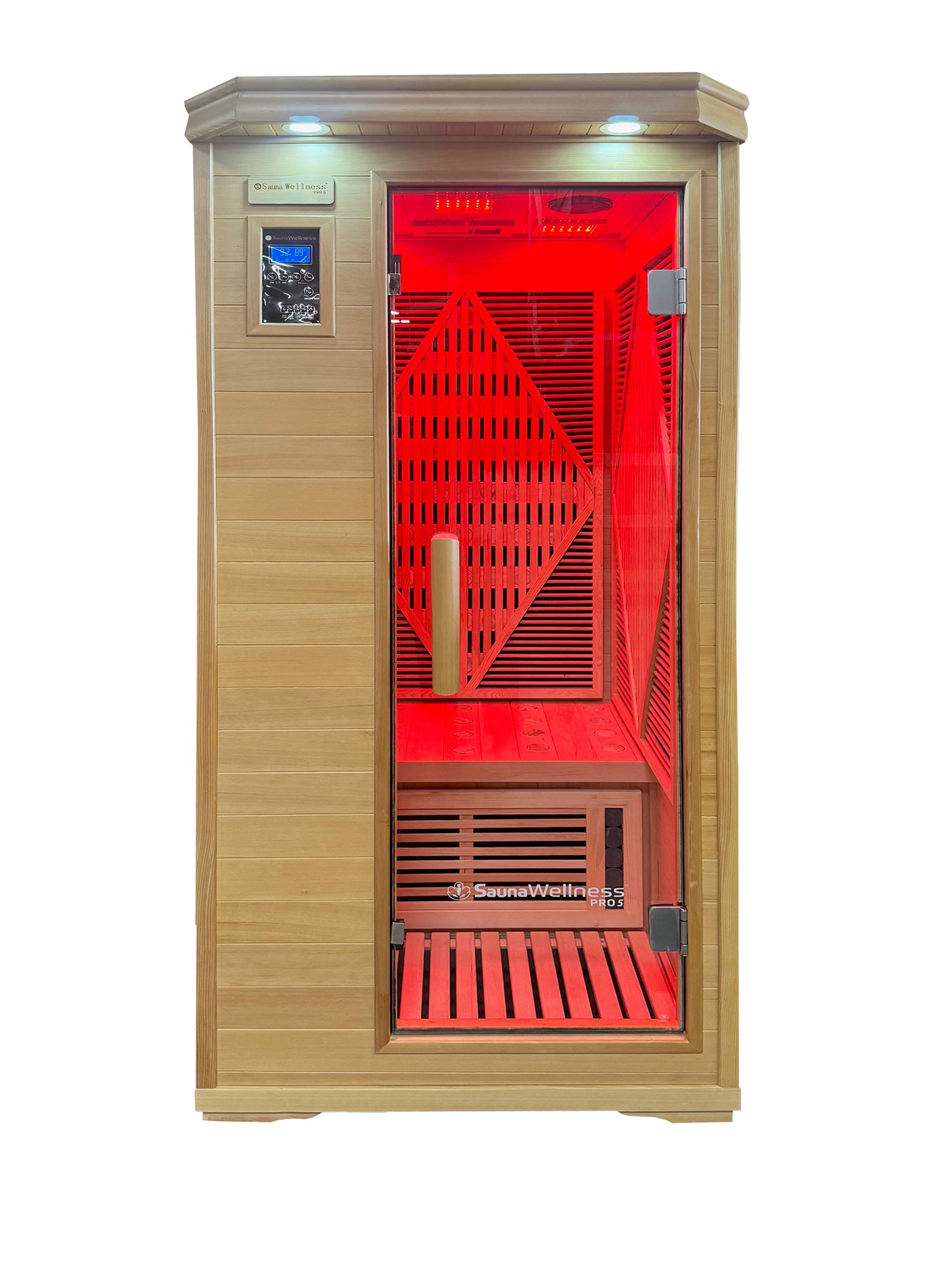 SaunaWellness Pro 5 Dual Infrared & Chromolight Therapy Sauna, 1 Person, 110v