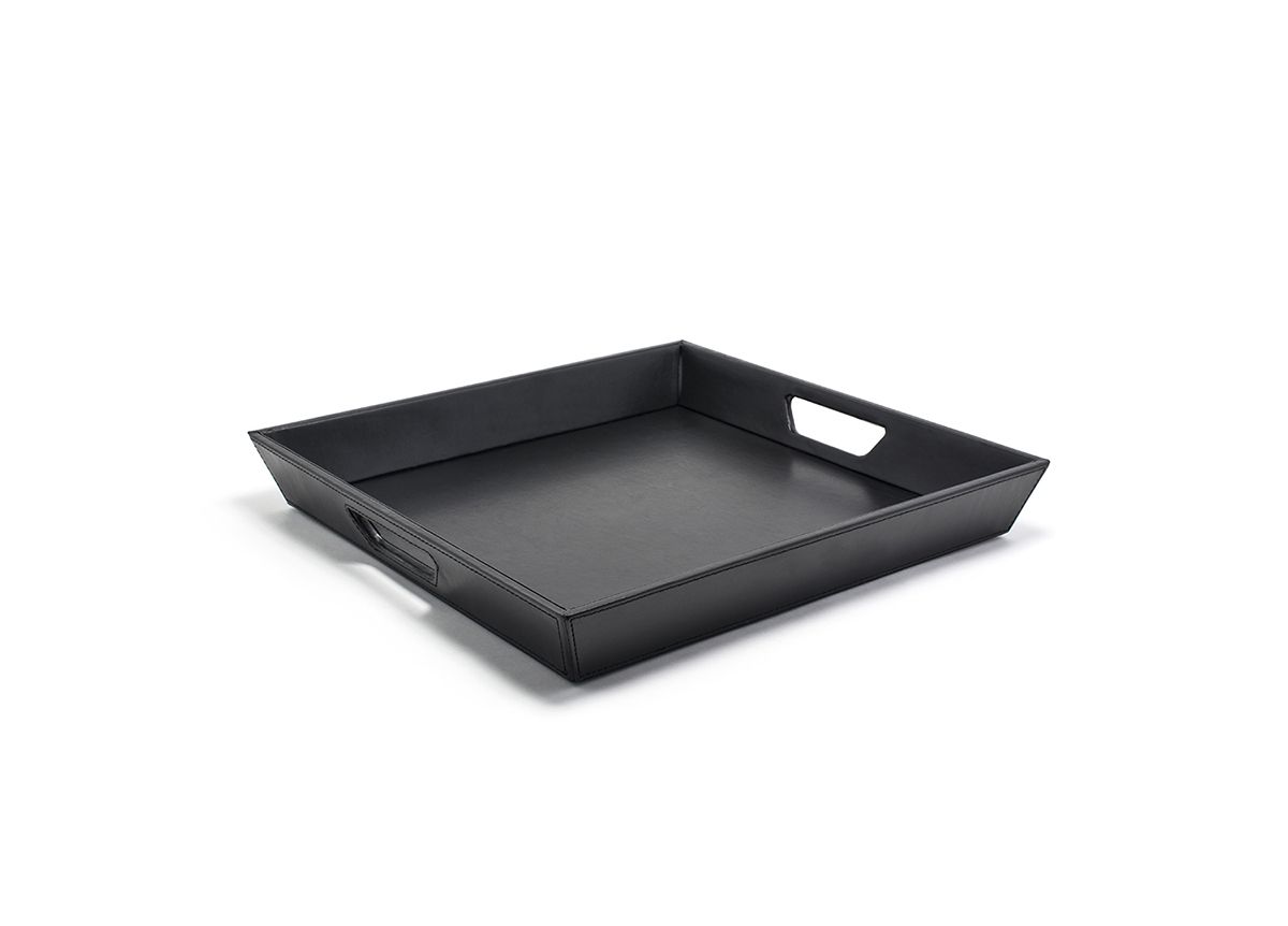 FOH London Square Flare Tray, Black, 15.75", 2 ct