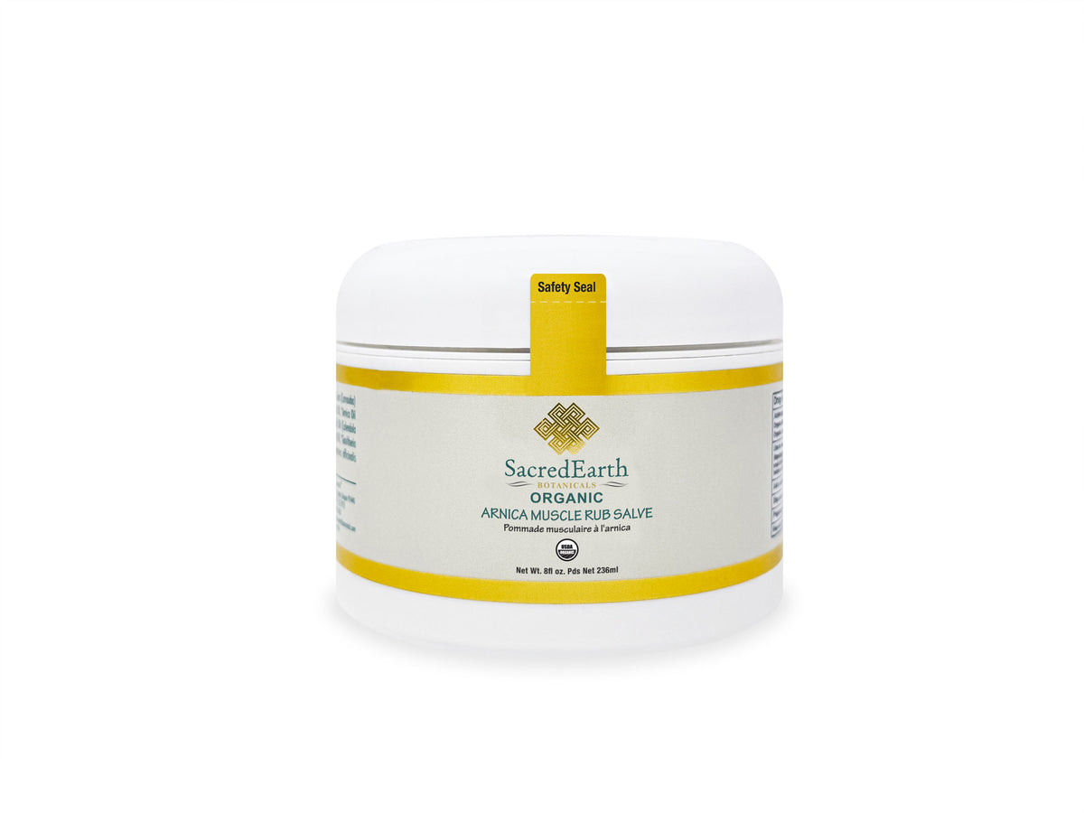 Sacred Earth Botanicals Organic Arnica Muscle Rub Salve, 8 oz jar