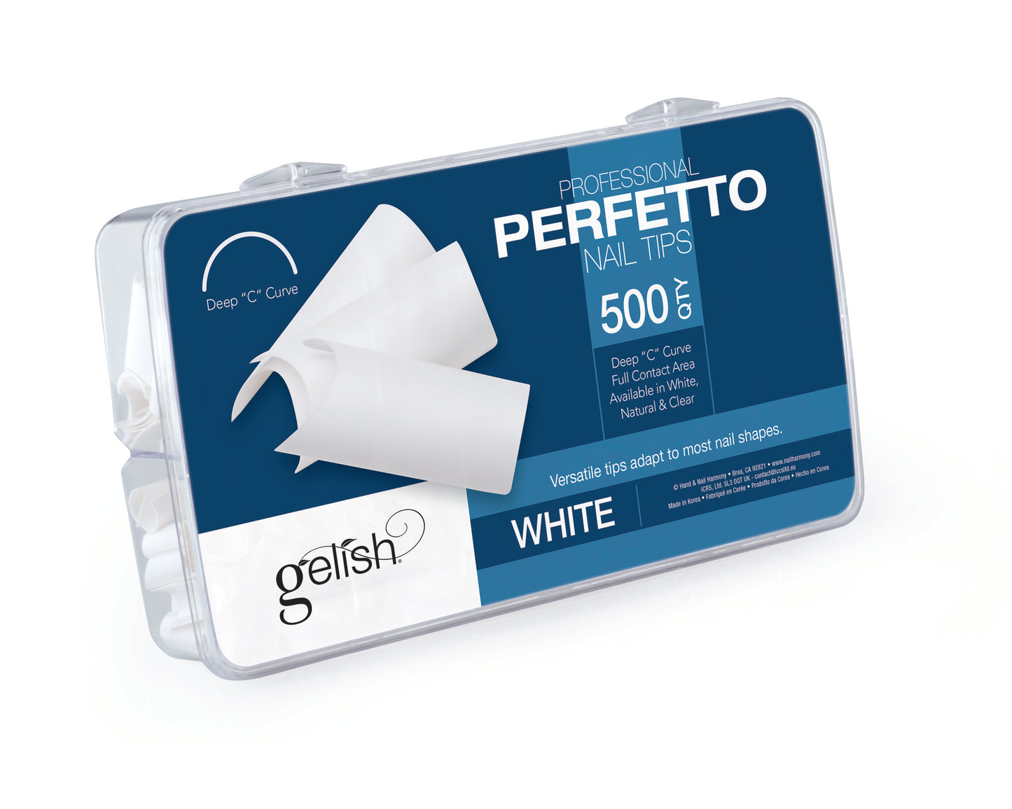 Gelish ProHesion Perfetto Nail Tips, White, 500 ct