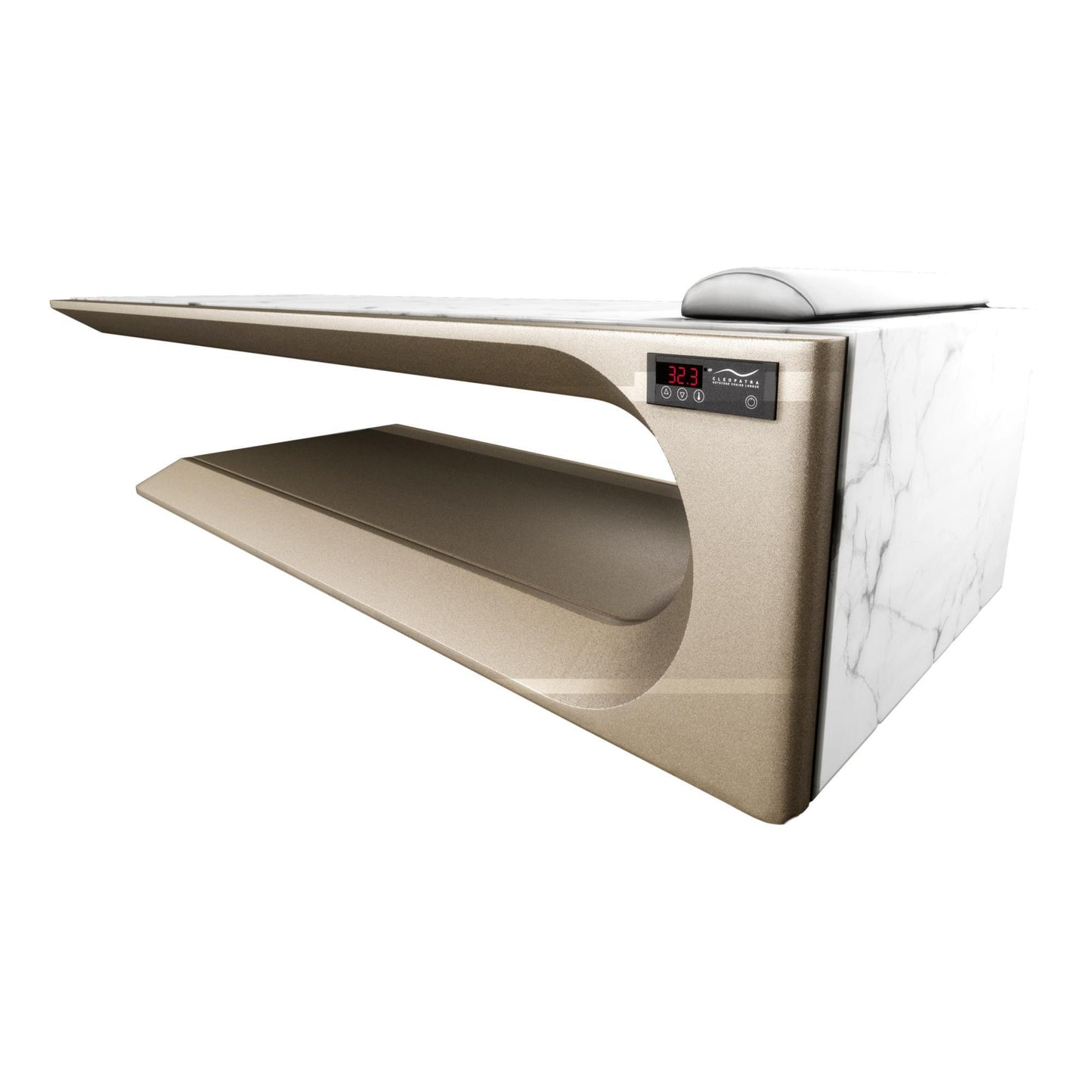 Square Infrared Heated Hammam Daybed, Ivoire Beige Limestone by Fabio Alemanno