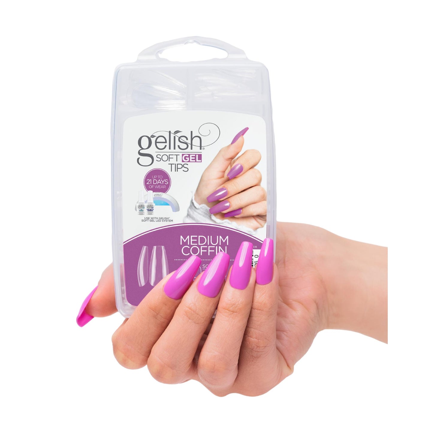 Gelish Soft Gel Tips, Medium Coffin, 110 ct