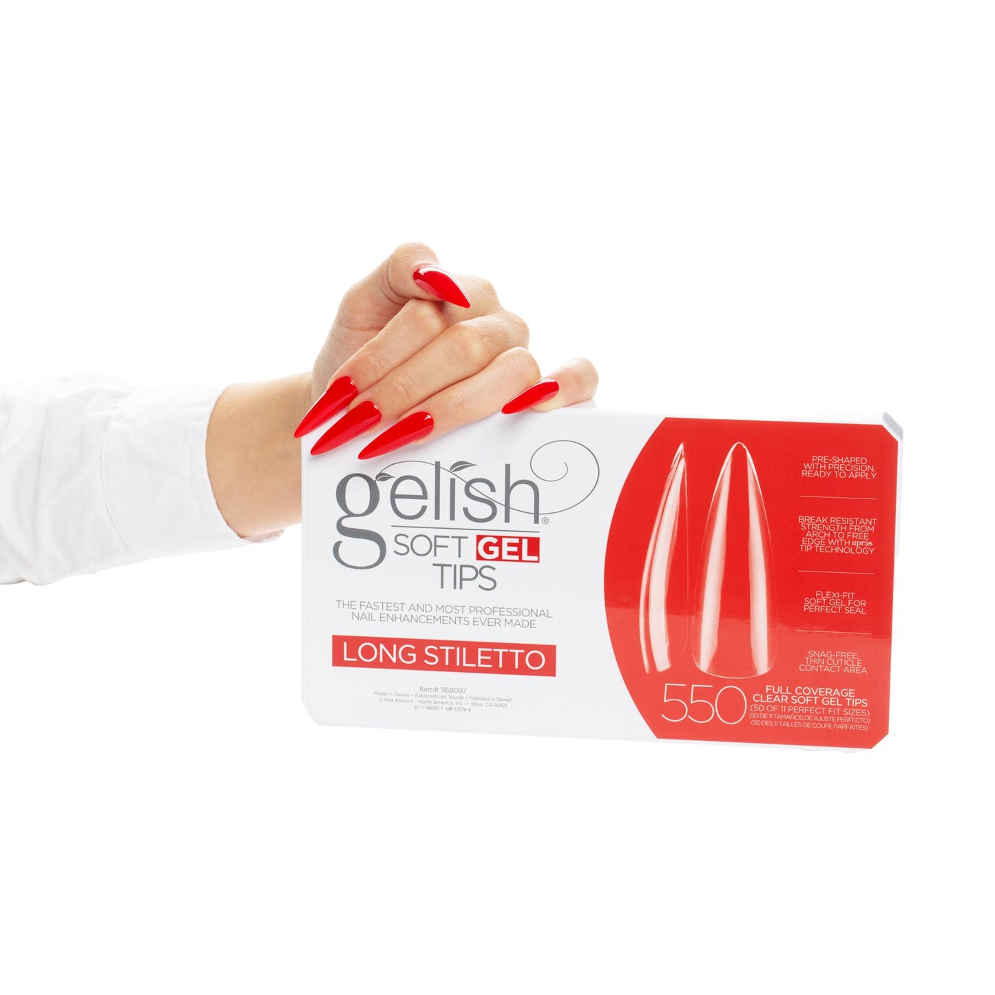 Gelish Soft Gel Tips, Long Stiletto, 550 ct