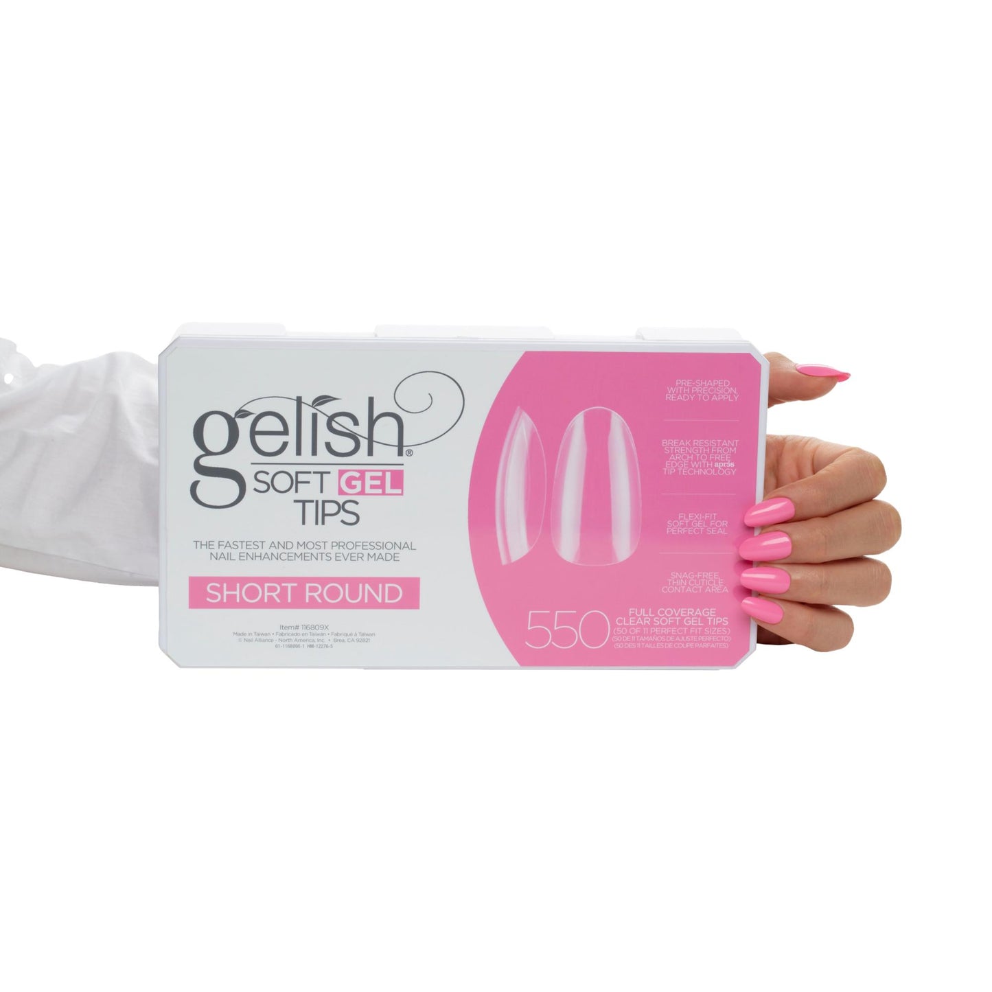 Gelish Soft Gel Tips, Short Round, 550 ct