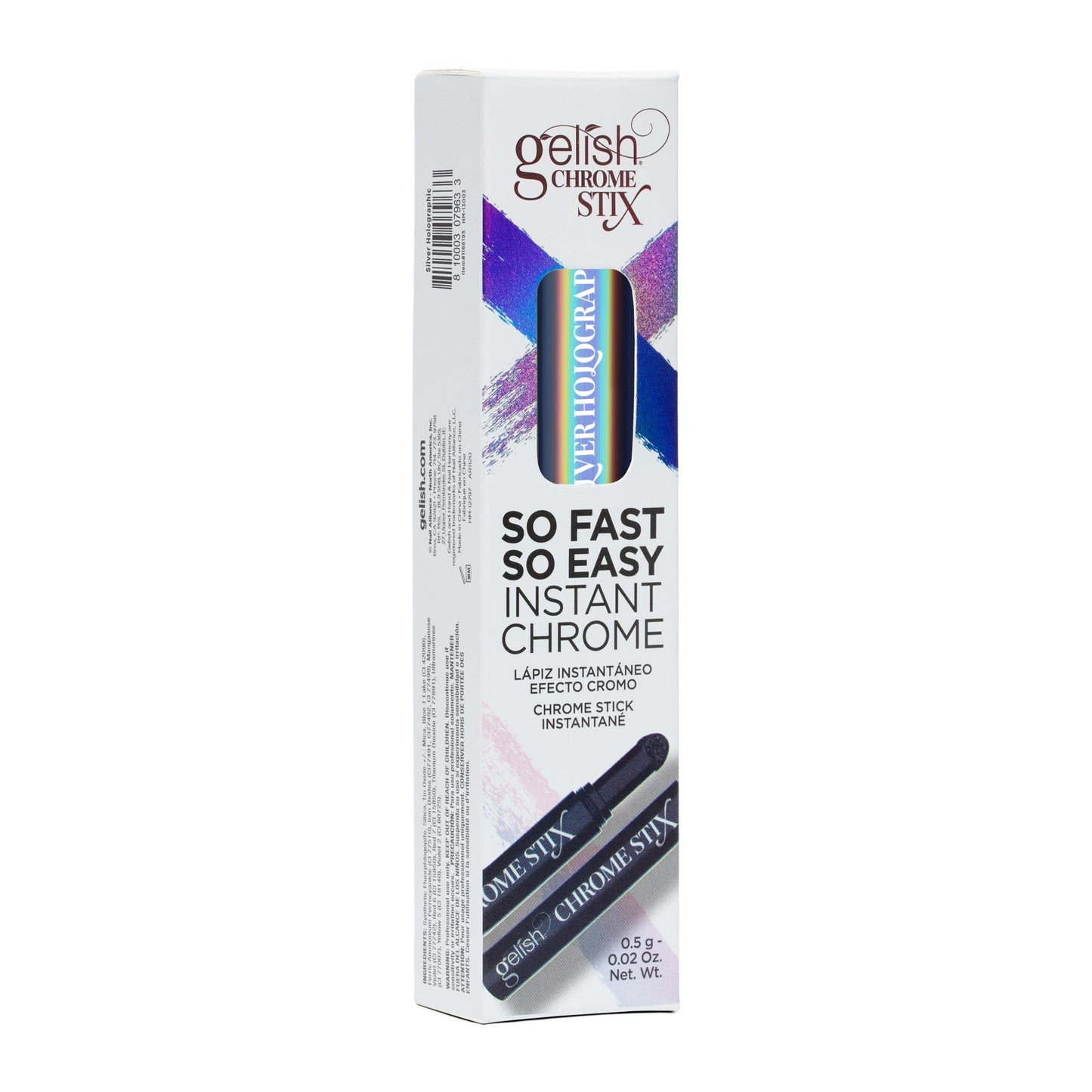 Gelish Chrome Stix, Silver Holographic, 0.17 oz