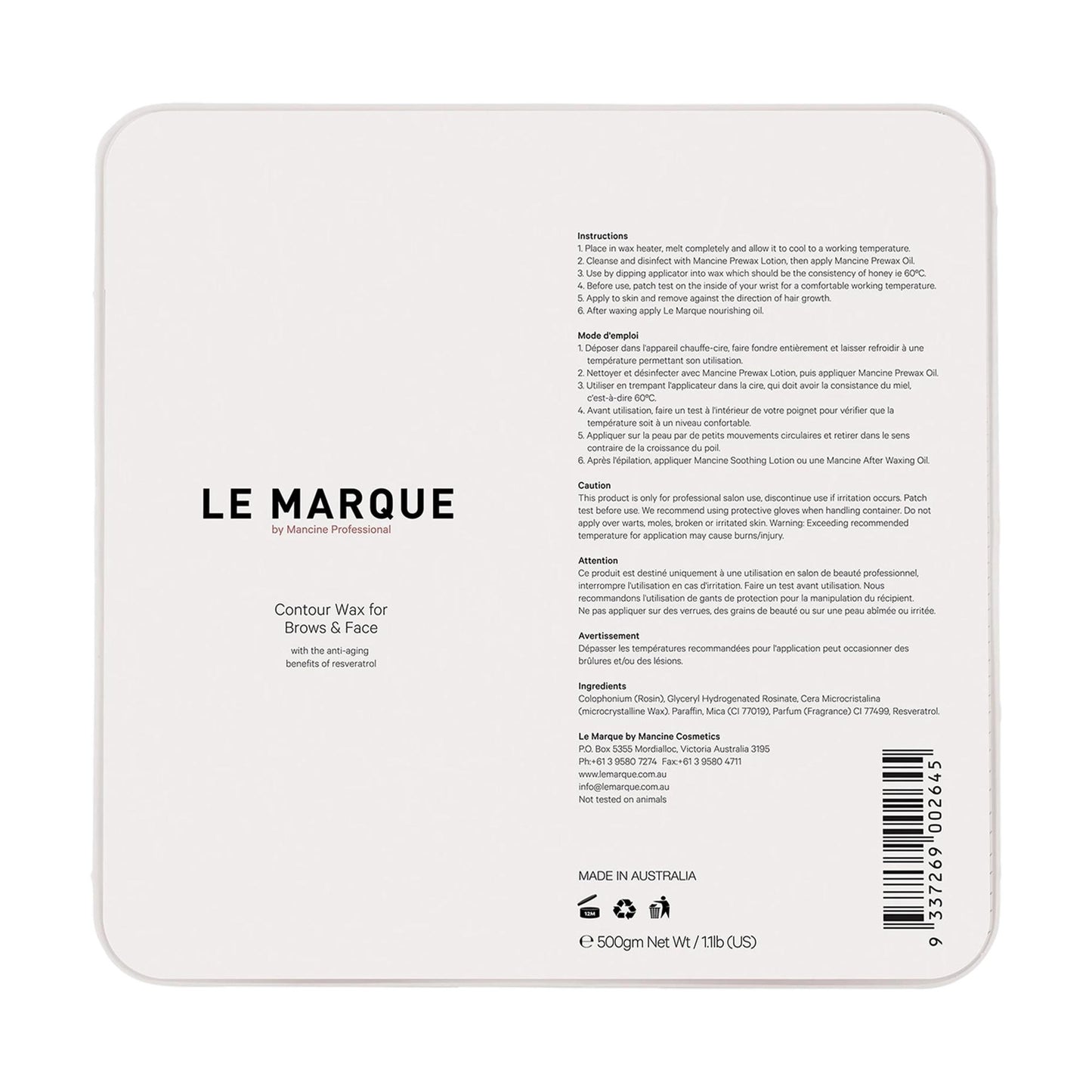 Le Marque Hard Wax, Contour, 1.1 lbs