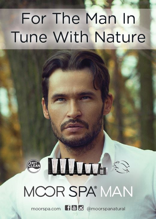 Moor Spa Man in Tune w/ Nature Shelf Talker, 5x7