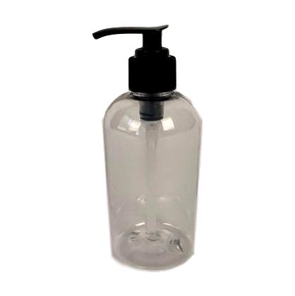 Bottle with Pump, Short, Clear, 8 oz