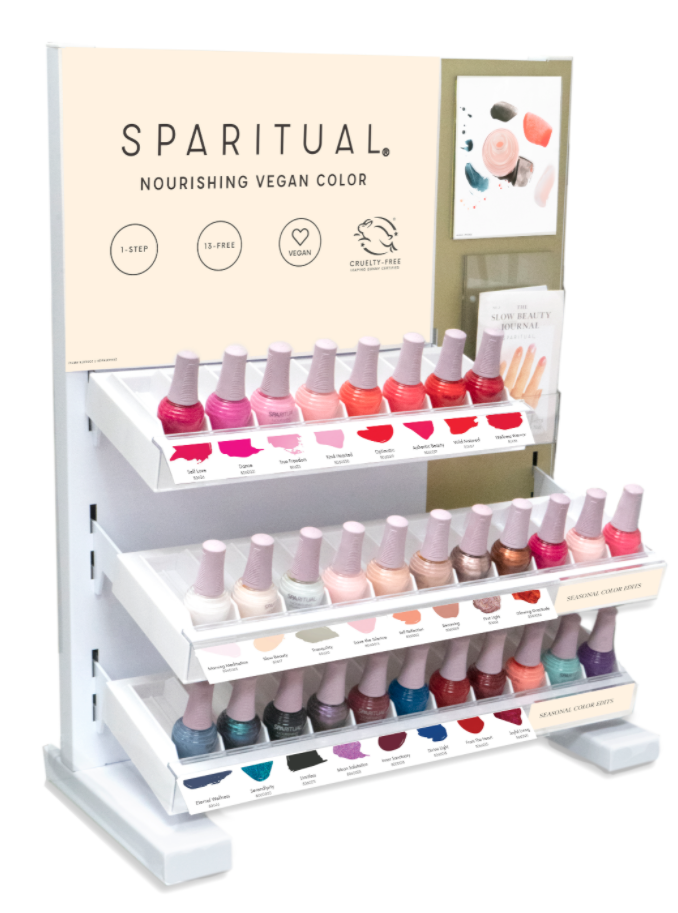 Nail Lacquer & Polish Spa Ritual Small Display with Nourishing Vegan Color Lacquers, 30 Shades