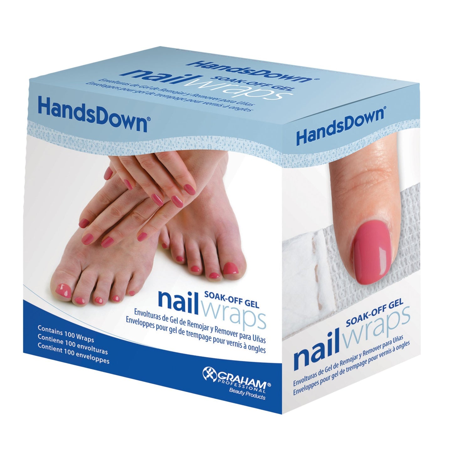 HandsDown Soak-Off Gel Nail Wraps, 100 ct