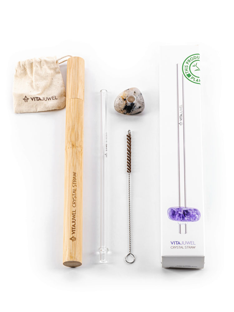 VitaJuwel Crystal Straw, Tourmaline Quartz