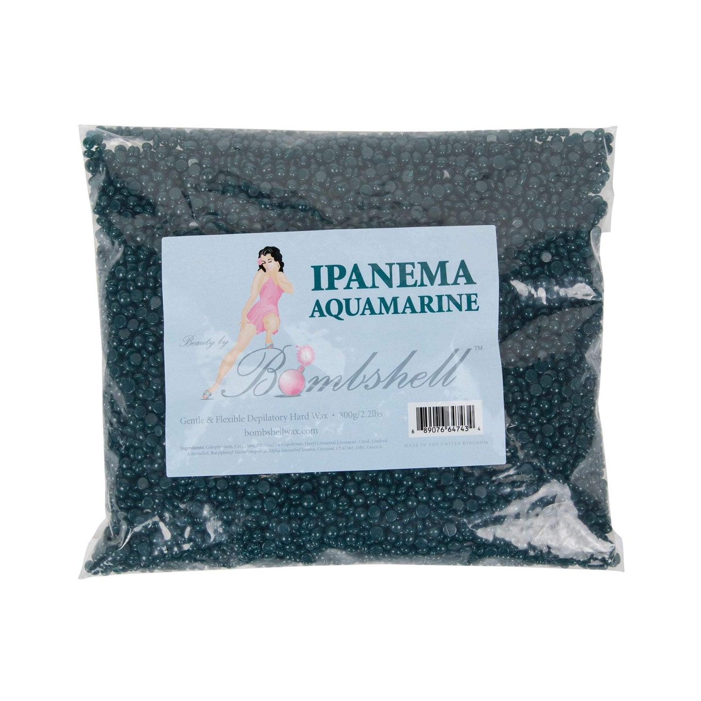 Bombshell Wax Hard Wax, Ipanema Aquamarine, 2 lbs