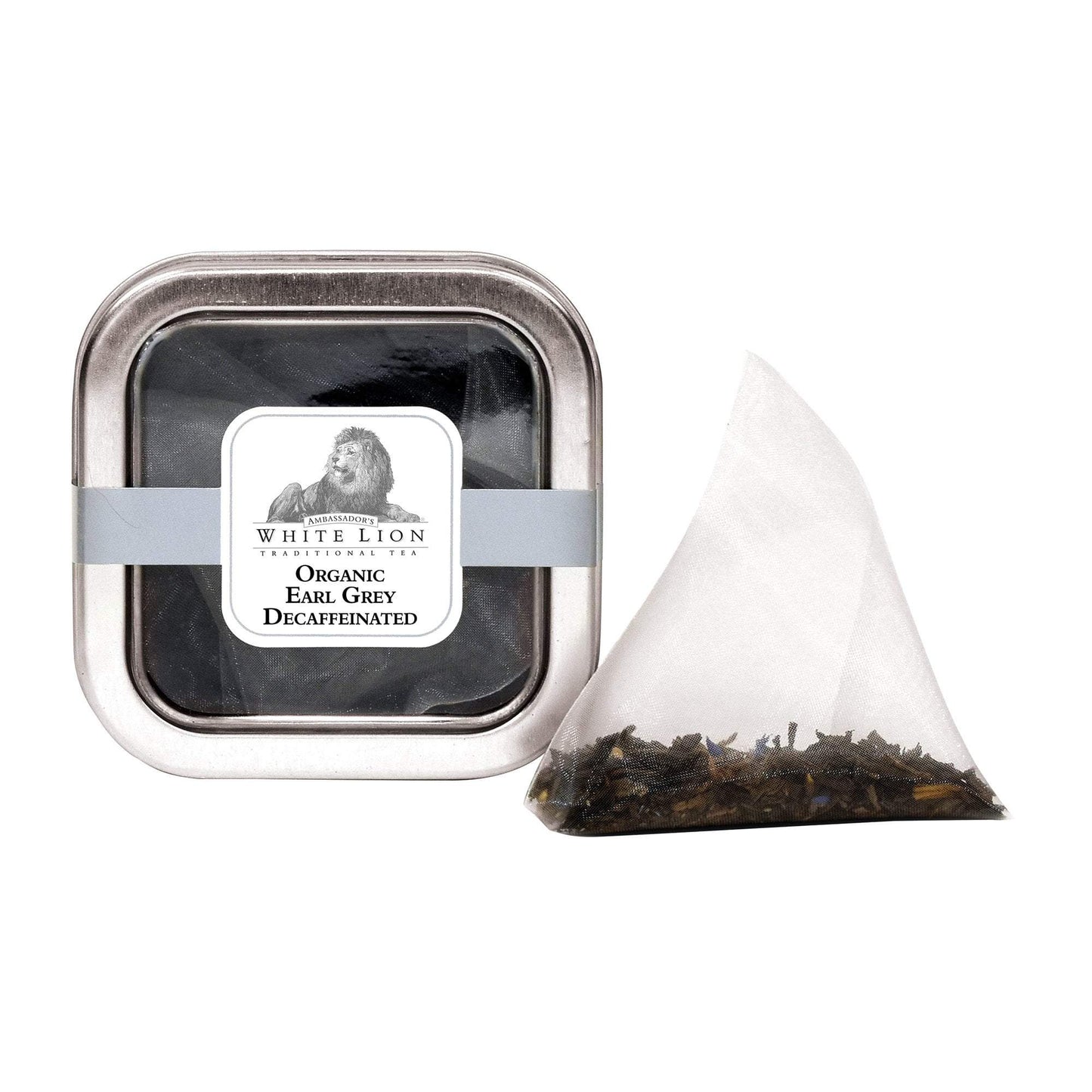 Tea & Snacks 5 ct. White Lion Tea, Organic Earl Grey Decaf Green Canister