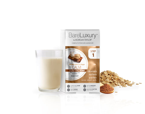 Image of BareLuxury by Morgan Taylor, Complete Mani Pedi Packet, Oat Milk & Brown Sugar, 4 pk