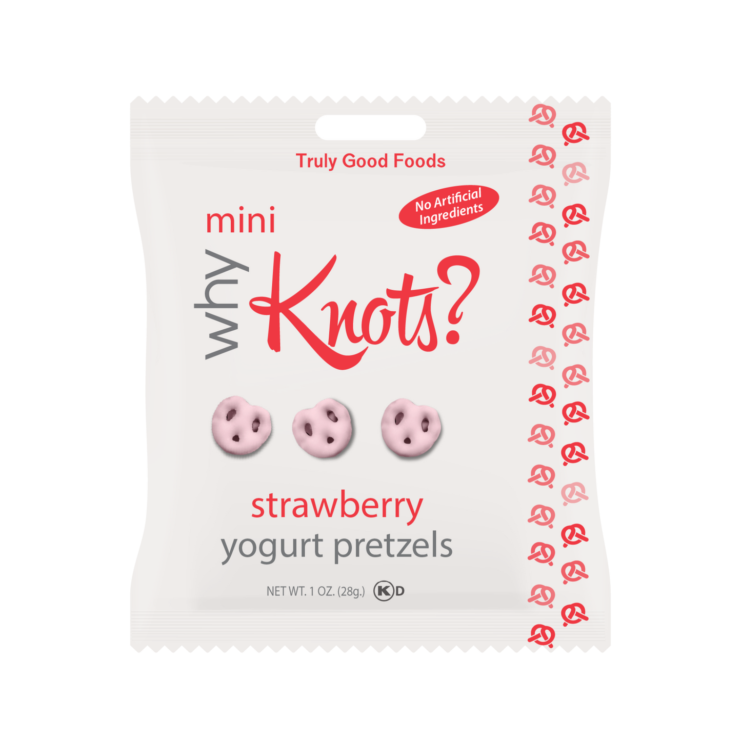 Truly Good Foods Why Knots? Yogurt Pretzels, Strawberry, 1 oz, 120 ct