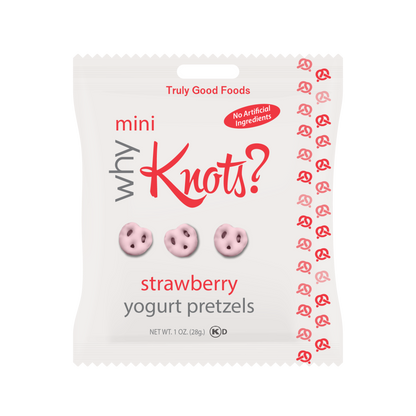 Truly Good Foods Why Knots? Yogurt Pretzels, Strawberry, 1 oz, 120 ct