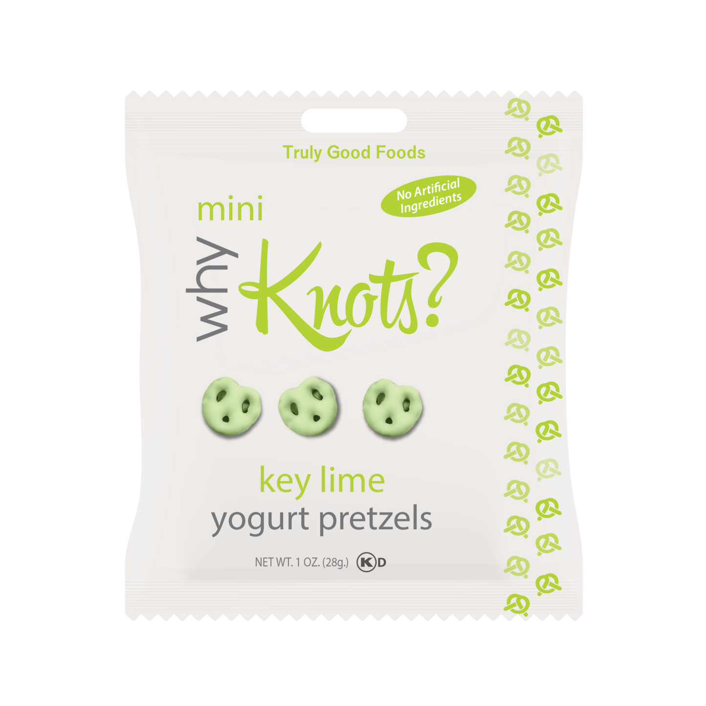 Truly Good Foods Why Knots? Yogurt Pretzels, Key Lime, 1 oz, 120 ct