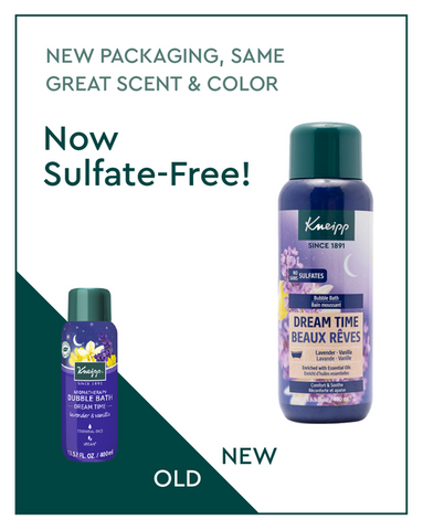 Image of infographic showing new product labeling and stating it is now sulfate free. 