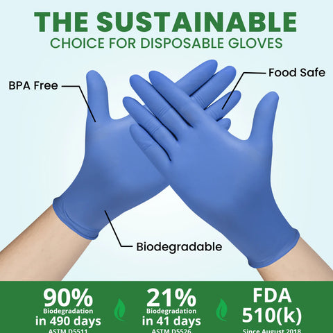Image of Eco Gloves Biodegradable Nitrile, Blue Violet, 100 ct