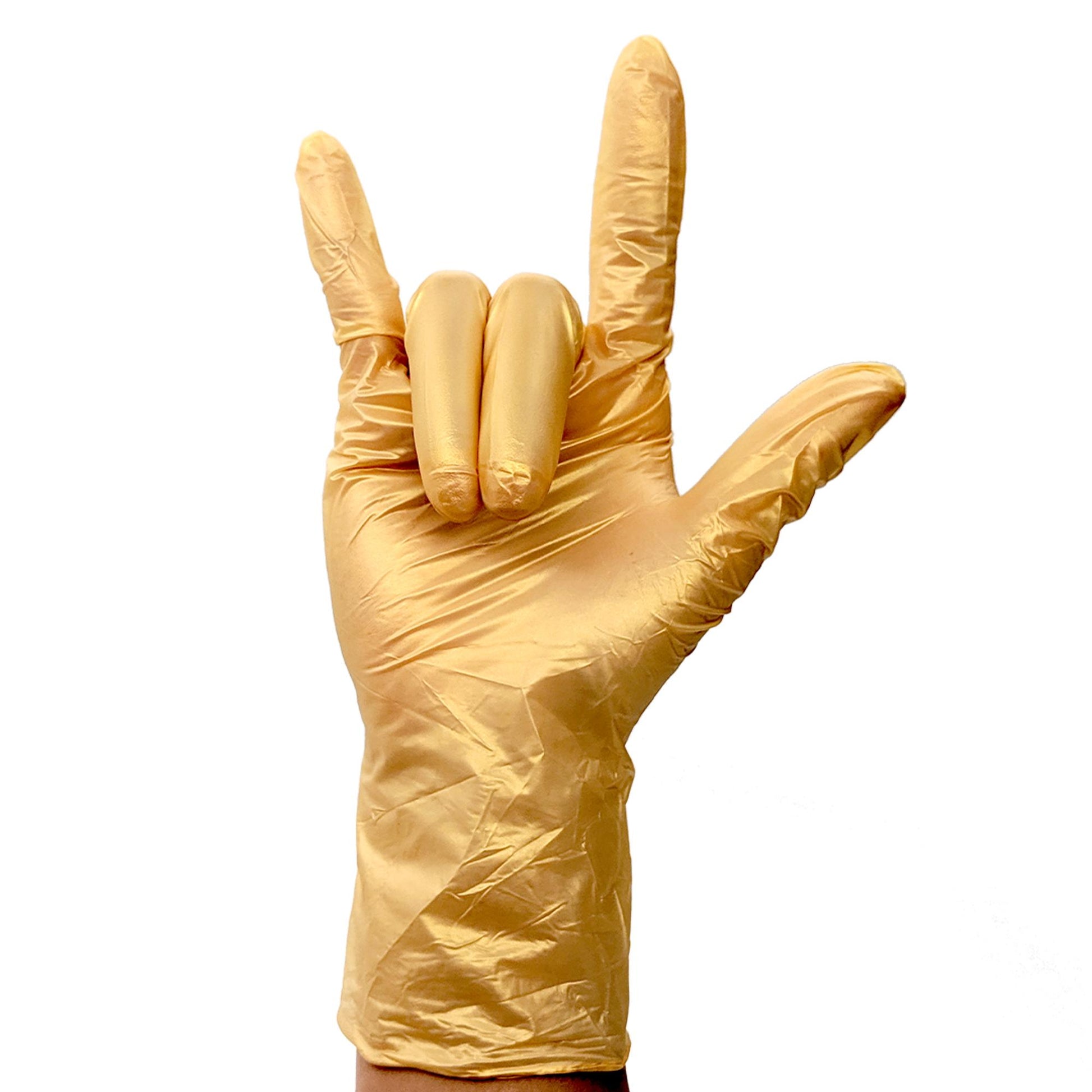 golden handschuhe Colortrak Nitrile Gloves, Luminous Gold, 100 ct – Universal Companies