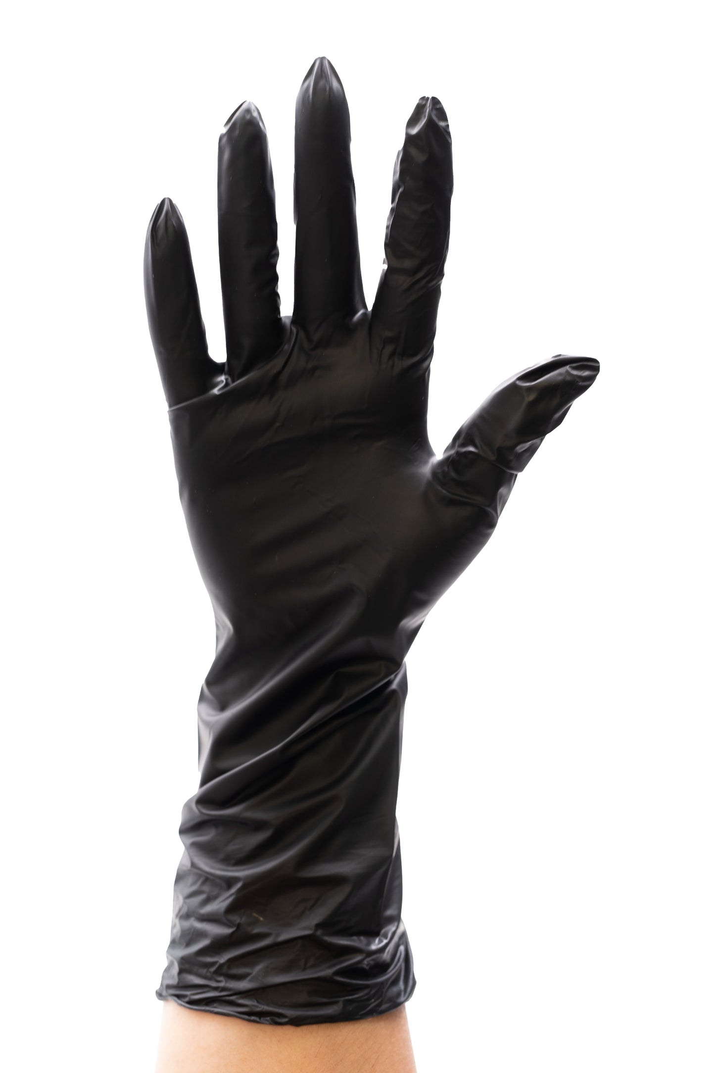 Colortrak Extended Cuff Black Vinyl Gloves, 100 ct