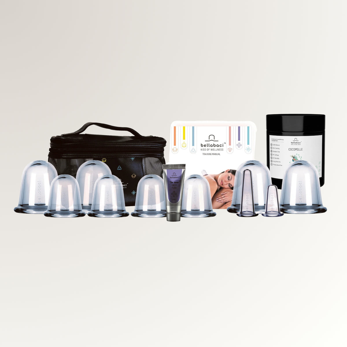 Bellabaci Deluxe Professional Cupping Kit w/ Cocopelle Balm, 13 Piece