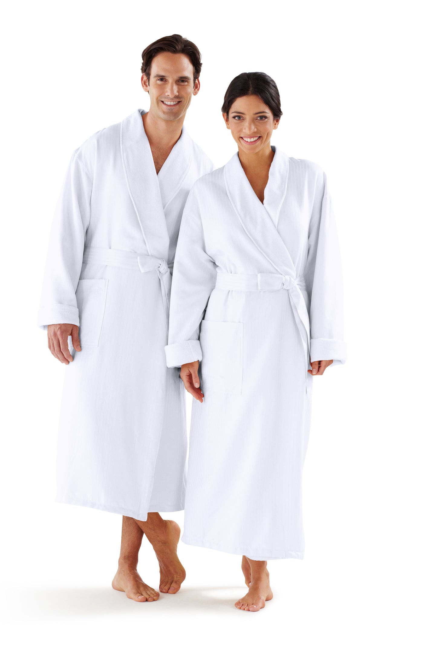 Boca Terry Satin Stripe Shawl Collar Robe