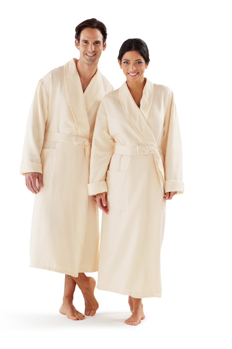 Boca Terry Satin Stripe Shawl Collar Robe