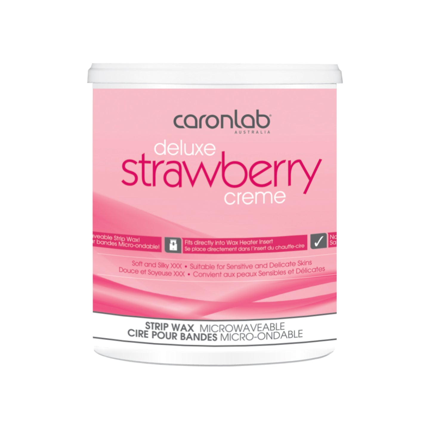 Caronlab Strawberry Crème Strip Wax, Microwaveable, 27 oz